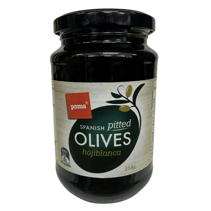 Pams Spanish Pitted Black Hojiblanca Olives 354g