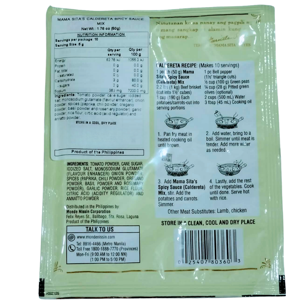 Mama Sita's Caldereta Spicy Sauce Mix 50g