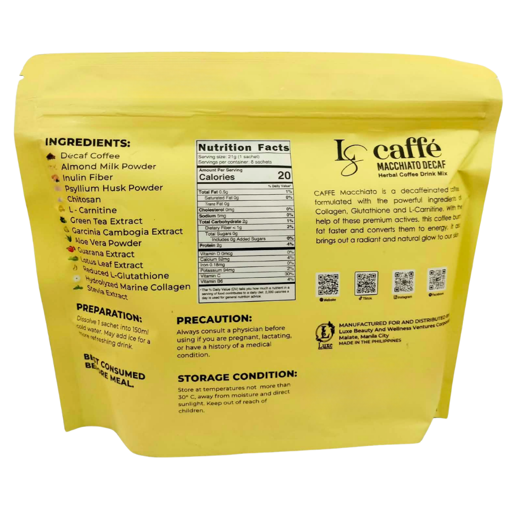 LUXE SLIM MACCHIATO DECAF 210G