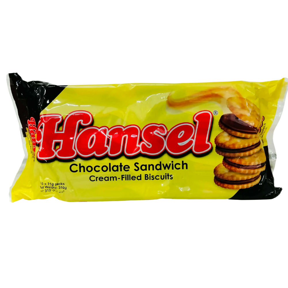 Hansel Chocolate Sandwich Cream-Filled Biscuits 31gx10