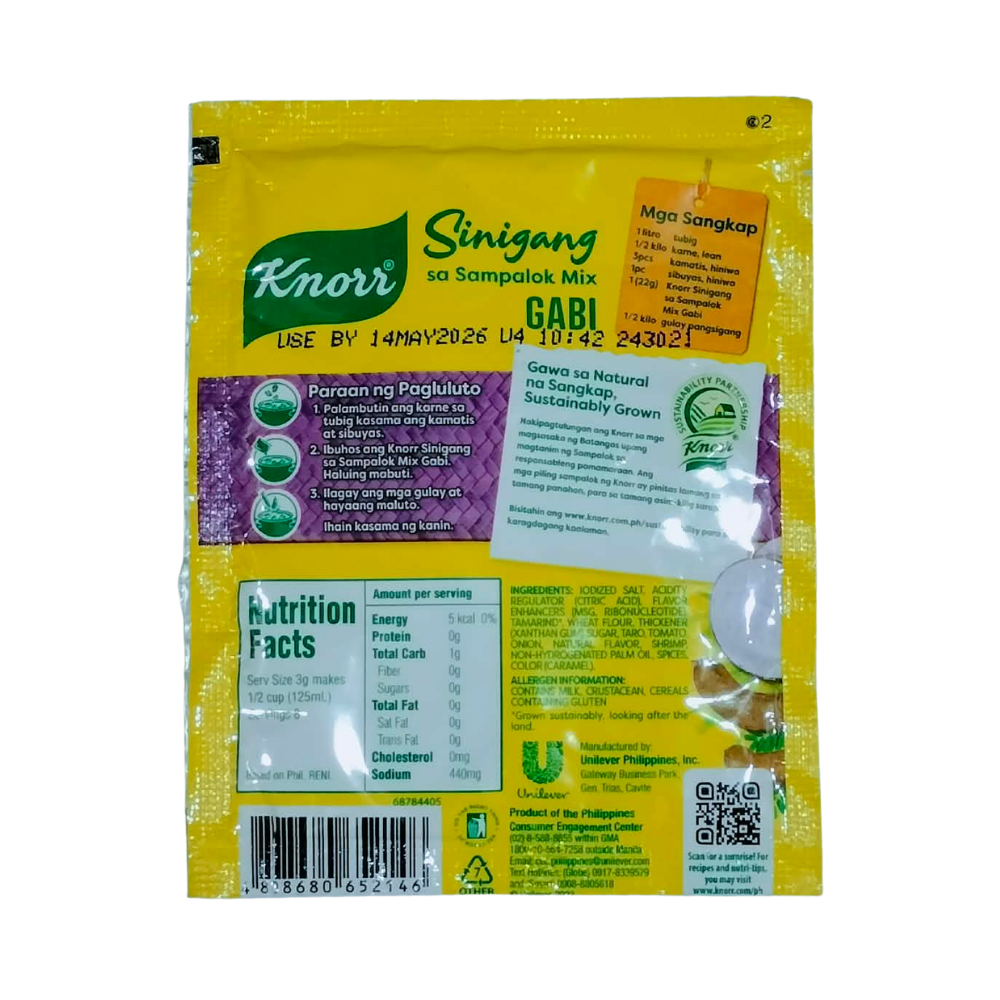KNORR SINIGANG SA SAMPALOK MIX WITH GABI 22G