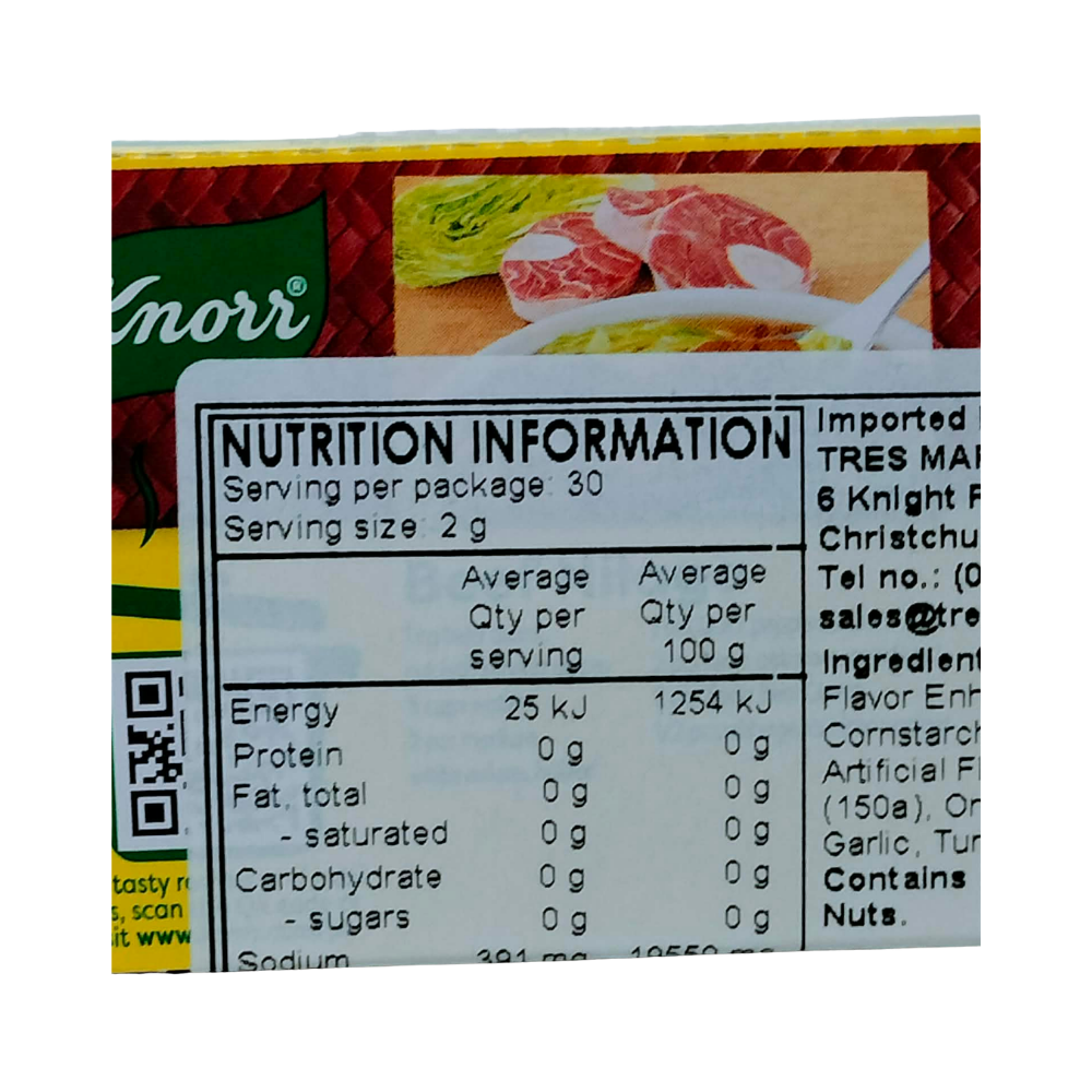 KNORR BEEF BROTH CUBES 60G