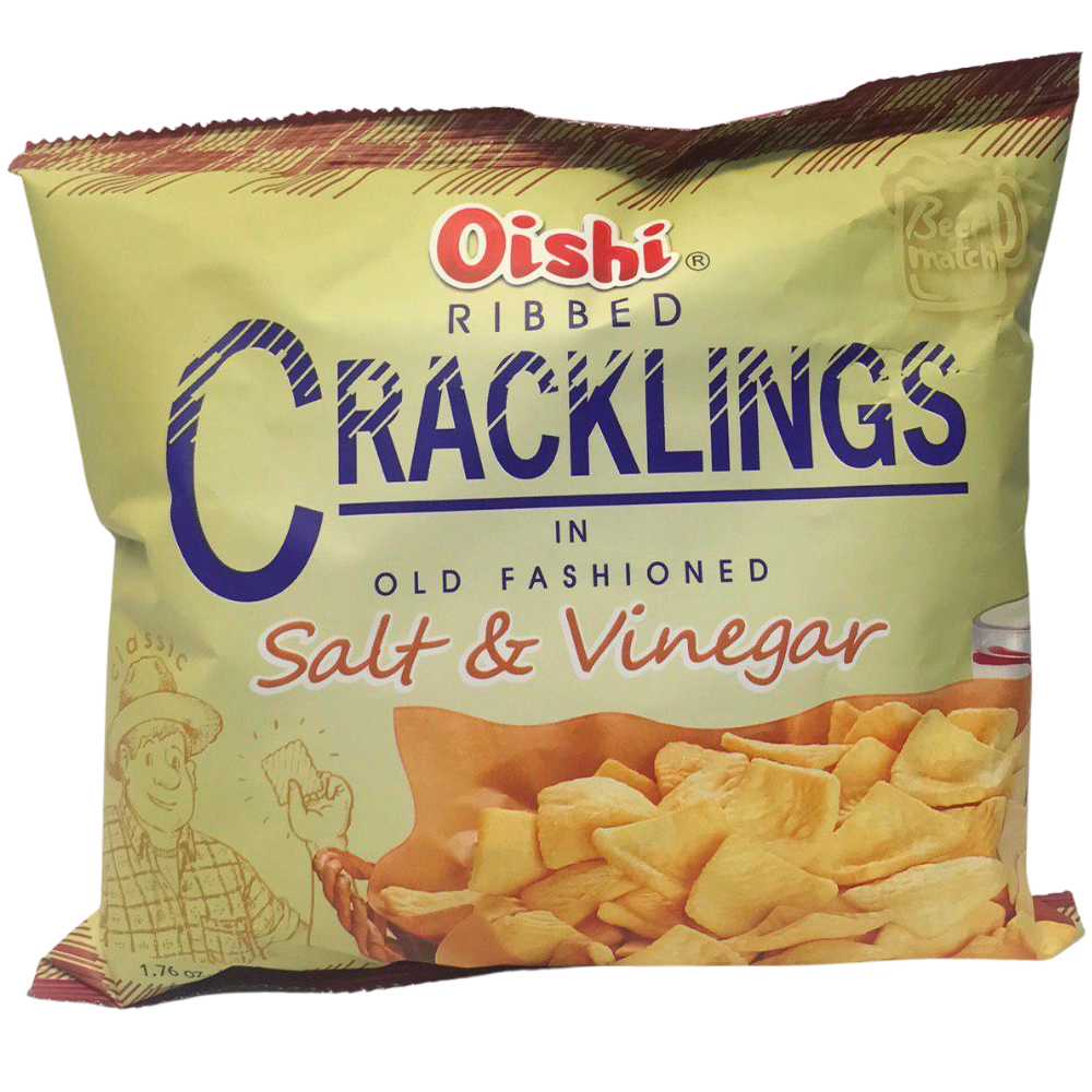 Oishi Ribbed Cracklings Salt & Vinegar 50g