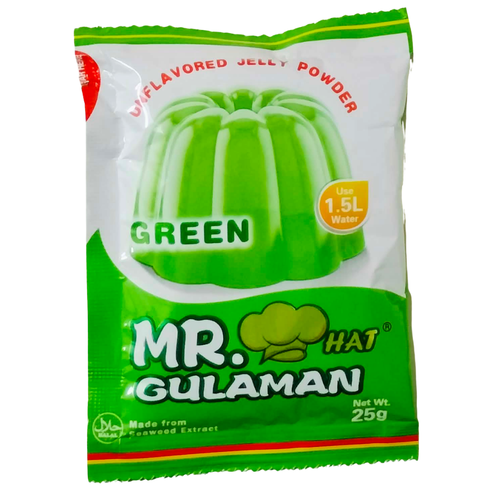 Mr. Hat Gulaman Unflavored Jelly Powder Green 25g/Piece