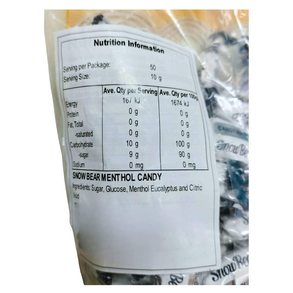 Snowbear Menthol Candy 480g-100pcs