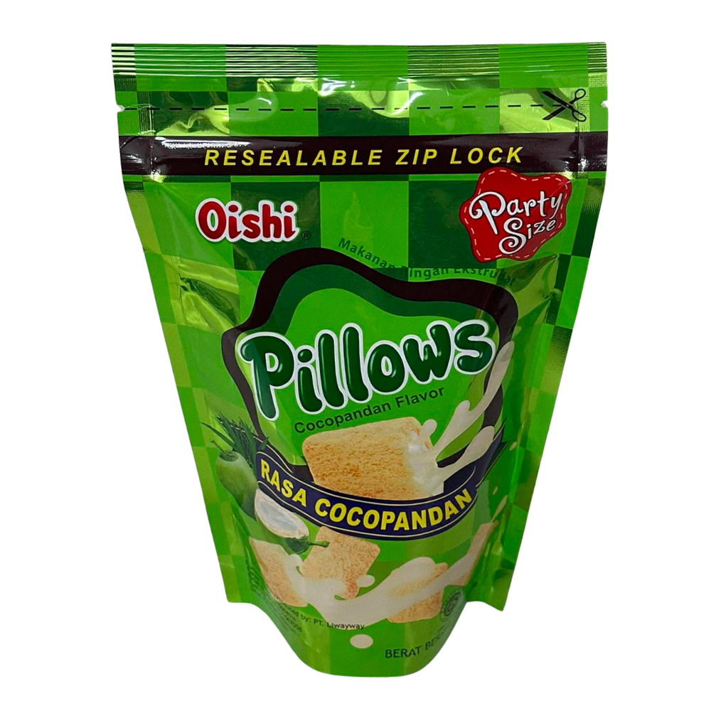 Oishi Pillows Coco Pandan Party Size 100g