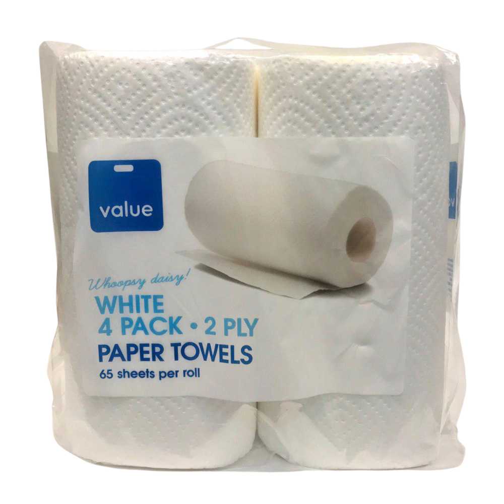 Value White Paper Towels 2plyX4pack