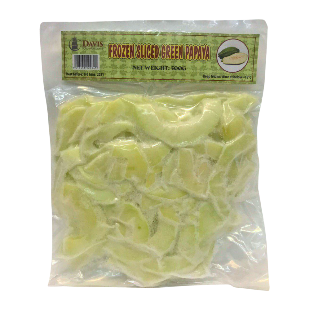 Davis Frozen Sliced Green Papaya 500g