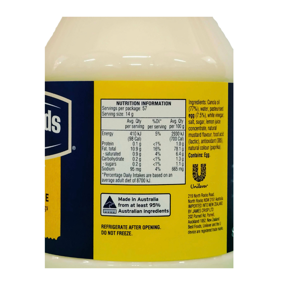 Best Foods Real Mayonnaise 810g